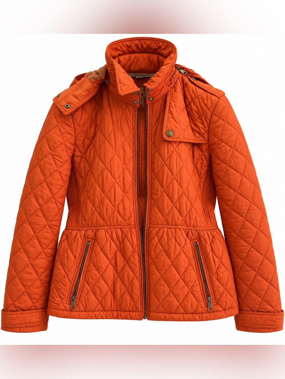 🚩steal Burberry Quilted Orange Puffer Jacket